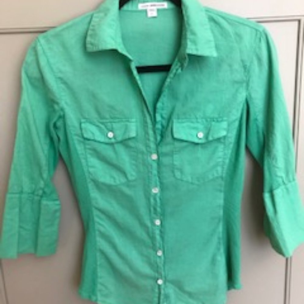 Standard James Perse Contrast Panel Shirt Blouse - Picture 1 of 10